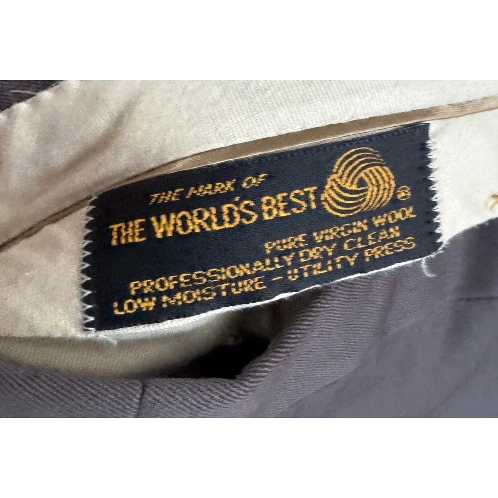 Hart Schaffner & Marx Gurka Tab Virgin Wool Dress‎ Pants Men 38x29.5 Gray